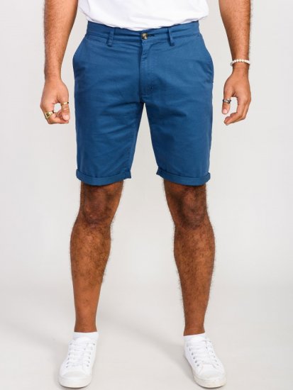 D555 Nelson Stretch Chino Shorts Blue - Rövidnadrág - Nagyméretű Rövidnadrág W40-W60