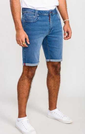 D555 Suffolk Blue Stretch Denim Shorts - Rövidnadrág - Nagyméretű Rövidnadrág W40-W60