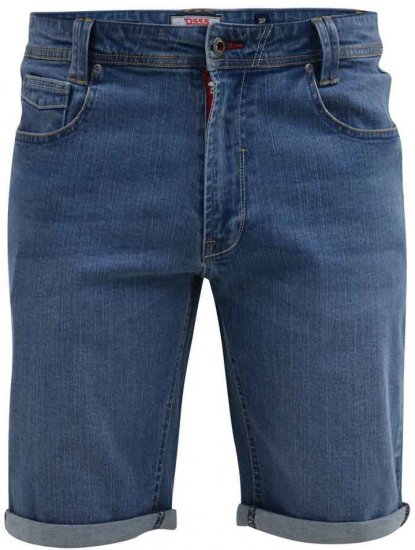 D555 Suffolk Blue Stretch Denim Shorts - Rövidnadrág - Nagyméretű Rövidnadrág W40-W60