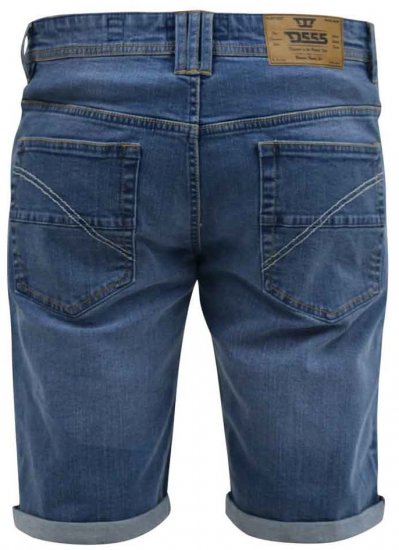 D555 Suffolk Blue Stretch Denim Shorts - Rövidnadrág - Nagyméretű Rövidnadrág W40-W60