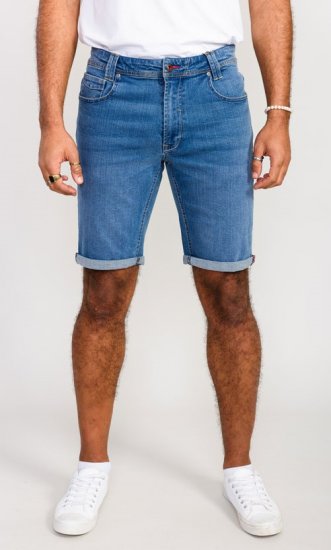 D555 Suffolk Blue Stretch Denim Shorts - Rövidnadrág - Nagyméretű Rövidnadrág W40-W60