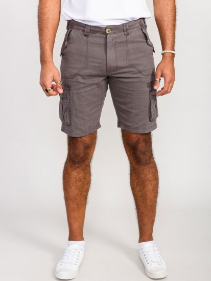 D555 Melton Cotton Cargo Shorts Grey - Rövidnadrág - Nagyméretű Rövidnadrág W40-W60