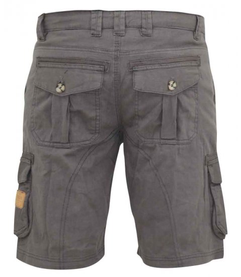D555 Melton Cotton Cargo Shorts Grey - Rövidnadrág - Nagyméretű Rövidnadrág W40-W60