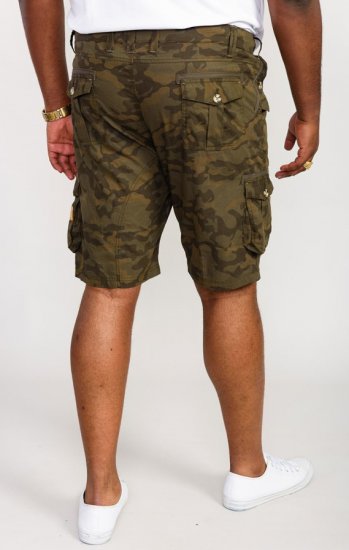 D555 Woobridge Camo Cotton Cargo Shorts - Rövidnadrág - Nagyméretű Rövidnadrág W40-W60