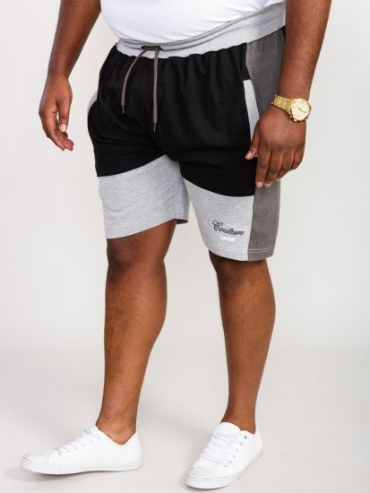 D555 Kirton Couture Elasticated Waistband Shorts Black/Charcoal - Melegítőnadrág & rövidnadrág - Melegítőnadrág & Melegítő Rövidnadrág 2XL-12XL