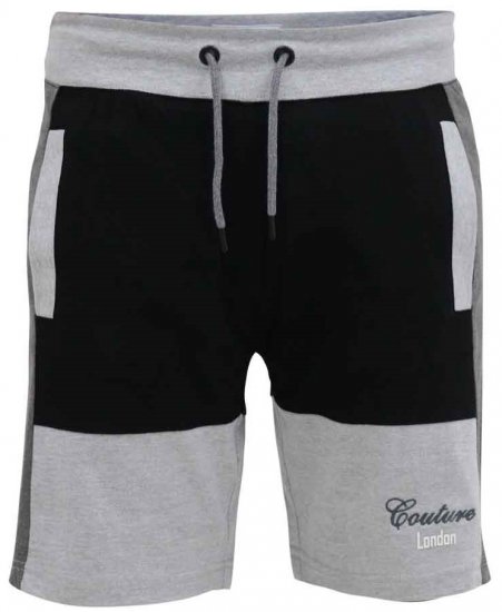 D555 Kirton Couture Elasticated Waistband Shorts Black/Charcoal - Melegítőnadrág & rövidnadrág - Melegítőnadrág & Melegítő Rövidnadrág 2XL-12XL