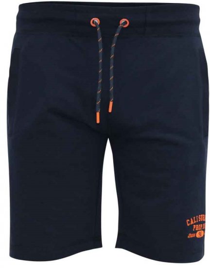 D555 Sutton Elasticated Waist Shorts With Embroidery Navy - Melegítőnadrág & rövidnadrág - Melegítőnadrág & Melegítő Rövidnadrág 2XL-12XL