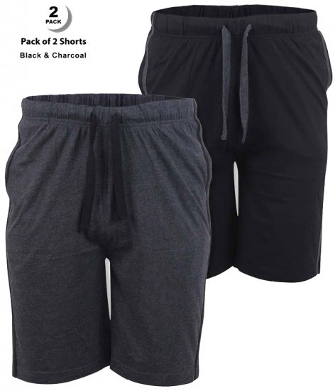 D555 Ryan Jersey Shorts 2-pack Black/Charcoal - Melegítőnadrág & rövidnadrág - Melegítőnadrág & Melegítő Rövidnadrág 2XL-12XL