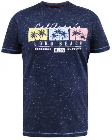 D555 Thorndon California Long Beach Printed T-Shirt - Pólók - Nagyméretű pólók - 2XL-14XL