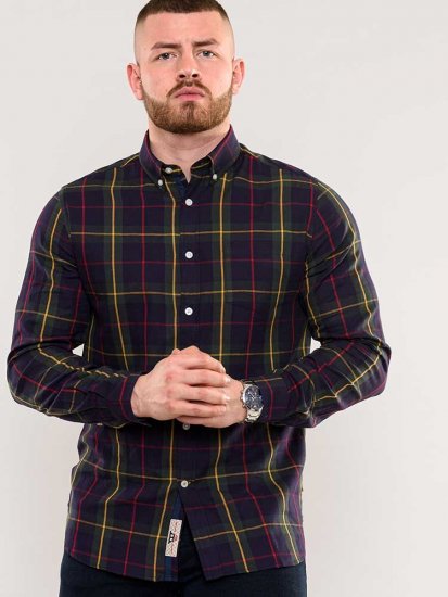 D555 Gladstone Check Button Down Collar Shirt - Ingek - Ingek 2XL-10XL