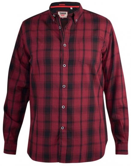 D555 Benalla Check Long Sleeve Button Down Shirt - Ingek - Ingek 2XL-10XL