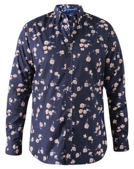 D555 Rooksey Floral Print Shirt Navy - Ingek - Ingek 2XL-10XL