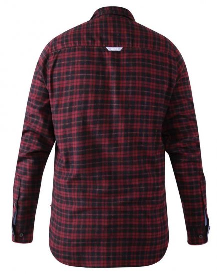 D555 Holton Dark Red Checked Flannel Shirt - Ingek - Ingek 2XL-10XL