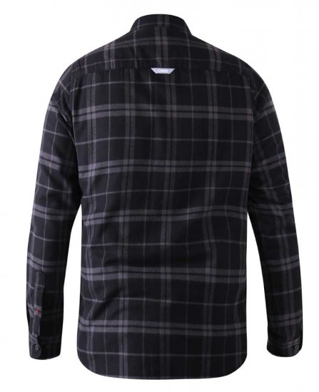 D555 Harwich Flannel Check Shirt Black - Ingek - Ingek 2XL-10XL