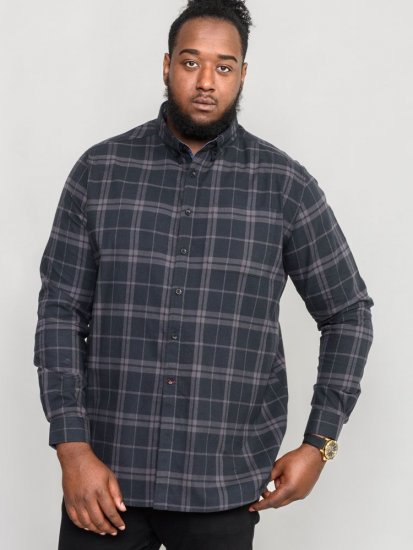 D555 Harwich Flannel Check Shirt Black - Ingek - Ingek 2XL-10XL