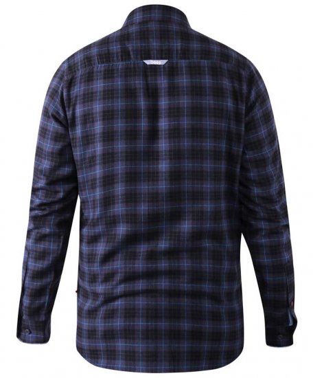D555 Dovercourt Flannel Check Shirt Blue and Black - Ingek - Ingek 2XL-10XL