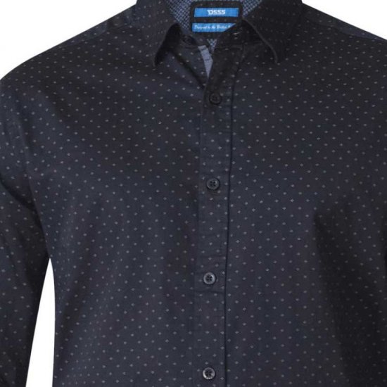 D555 Jahine Long Sleeve Printed Shirt Black - Ingek - Ingek 2XL-10XL