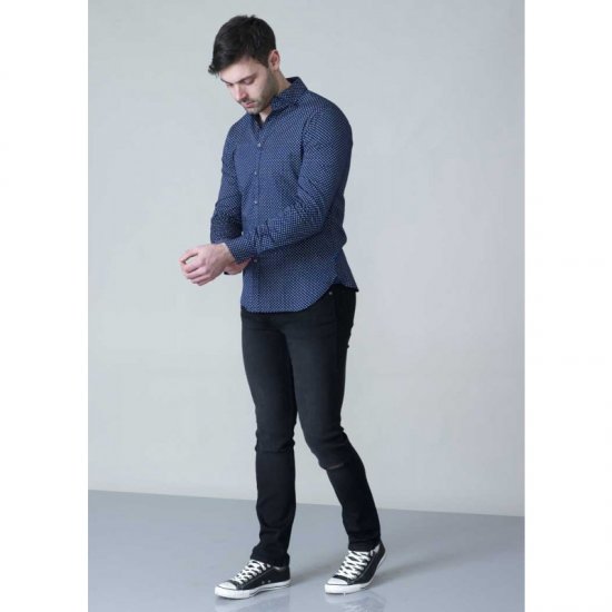 D555 Lavar Long Sleeve Diamond Printed Shirt - Ingek - Ingek 2XL-10XL