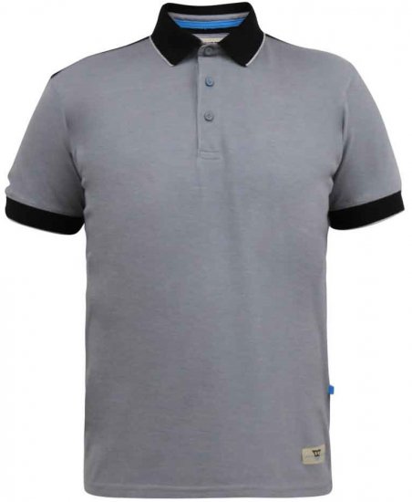 D555 Prinstead Pique Polo Shirt Grey - Pólóingek - Galléros Pólók 2XL-8XL - Pólóingek 2XL-8XL