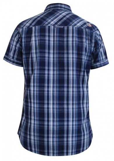 D555 Safford Short Sleeve Navy Check Shirt