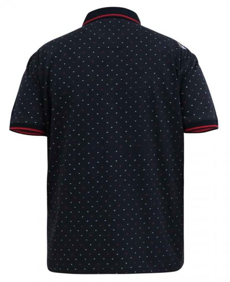 D555 Ashwell Ao Printed Polo Shirt Dark Navy - Pólóingek - Galléros Pólók 2XL-8XL - Pólóingek 2XL-8XL