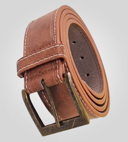 D555 Dylan Tan Bonded Leather Belt - Övek - Nagyméretű Övek W40-W70/2XL-8XL