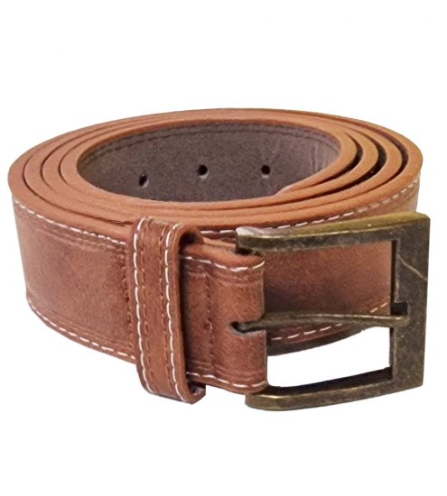 D555 Dylan Tan Bonded Leather Belt - Övek - Nagyméretű Övek W40-W70/2XL-8XL