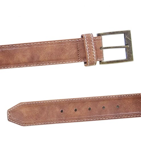 D555 Dylan Tan Bonded Leather Belt - Övek - Nagyméretű Övek W40-W70/2XL-8XL