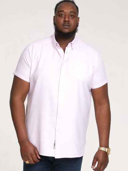 D555 James Short Sleeve Oxford Shirt Pink - Ingek - Ingek 2XL-10XL