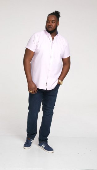 D555 James Short Sleeve Oxford Shirt Pink - Ingek - Ingek 2XL-10XL