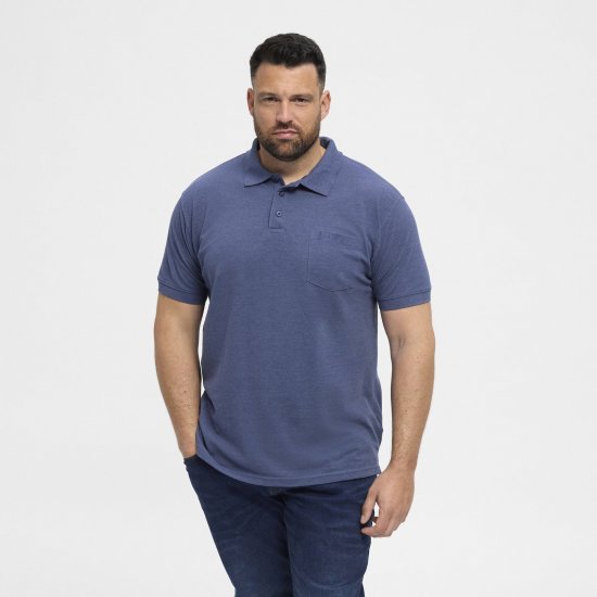 North Latitude Polo Blue Melange - Pólóingek - Galléros Pólók 2XL-8XL - Pólóingek 2XL-8XL