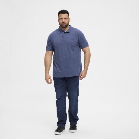 North Latitude Polo Blue Melange - Pólóingek - Galléros Pólók 2XL-8XL - Pólóingek 2XL-8XL