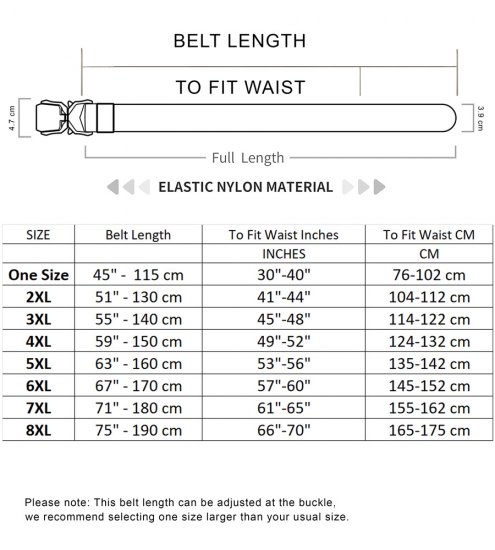 D555 Dale Tactical Stretch Webbing Belt with Heavy Duty Quick Release Buckle Black - Övek - Nagyméretű Övek W40-W70/2XL-8XL