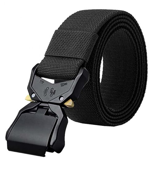D555 Dale Tactical Stretch Webbing Belt with Heavy Duty Quick Release Buckle Black - Övek - Nagyméretű Övek W40-W70/2XL-8XL