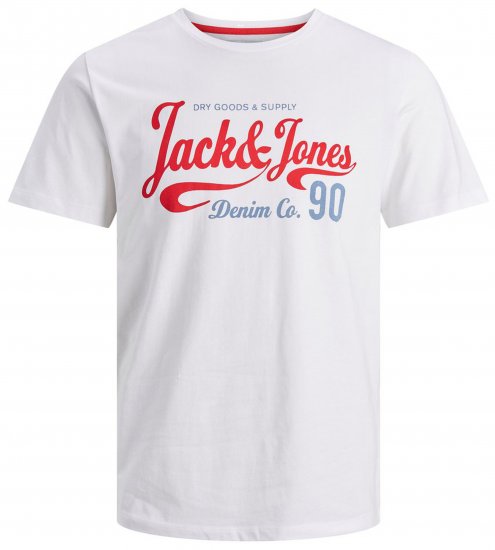Jack & Jones JJMOON T-shirt White - Pólók - Nagyméretű pólók - 2XL-14XL