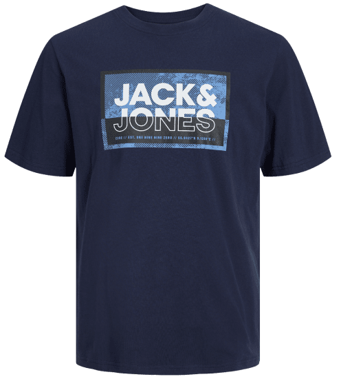 Jack & Jones JCOLOGAN T-Shirt Navy Blazer - Pólók - Nagyméretű pólók - 2XL-14XL