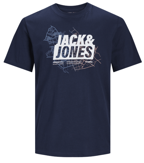 Jack & Jones JCOMAP LOGO T-Shirt Navy Blazer - Pólók - Nagyméretű pólók - 2XL-14XL