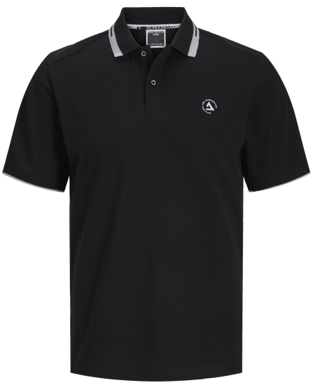 Jack & Jones JCOHASS LOGO Polo Black - Pólóingek - Galléros Pólók 2XL-8XL - Pólóingek 2XL-8XL