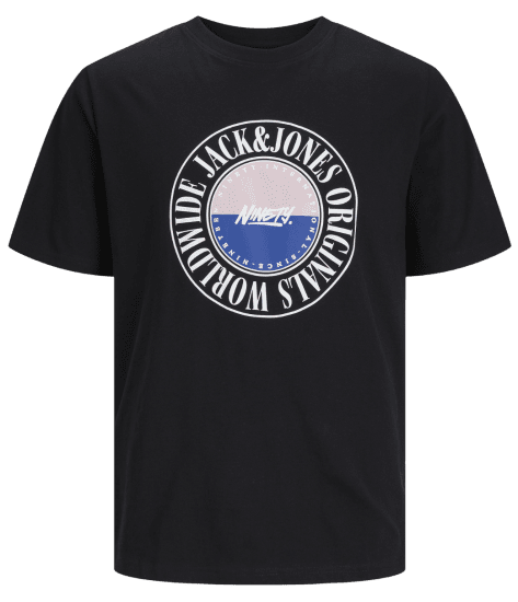 Jack & Jones JORCOBIN T-Shirt Black - Pólók - Nagyméretű pólók - 2XL-14XL