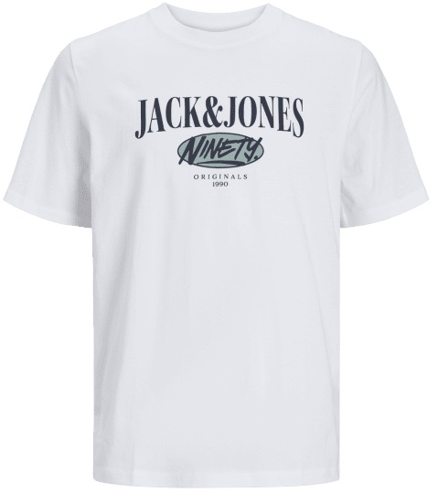 Jack & Jones JORCOBIN T-Shirt Bright White - Pólók - Nagyméretű pólók - 2XL-14XL