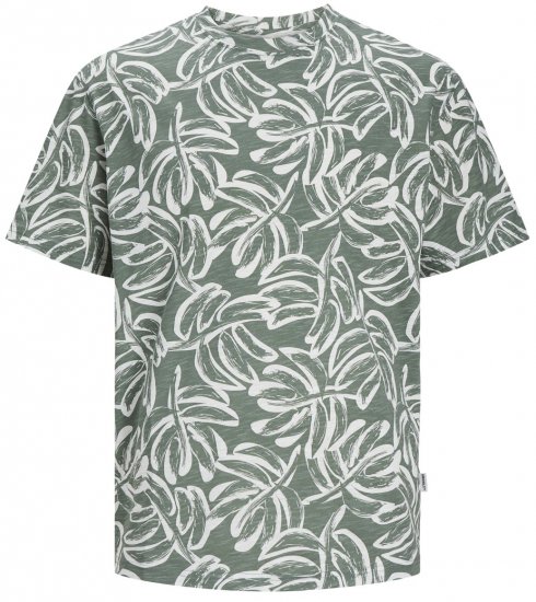 Jack & Jones JORLAFAYETTE AOP T-Shirt Laurel Wreath - Pólók - Nagyméretű pólók - 2XL-14XL
