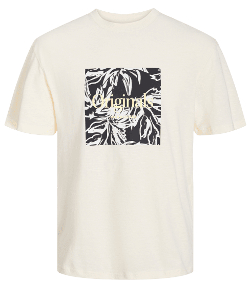Jack & Jones JORLAFAYETTE BRANDING T-Shirt Buttercream - Pólók - Nagyméretű pólók - 2XL-14XL