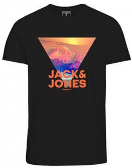 Jack & Jones JCOLOGO PRINT T-Shirt Black - Pólók - Nagyméretű pólók - 2XL-14XL