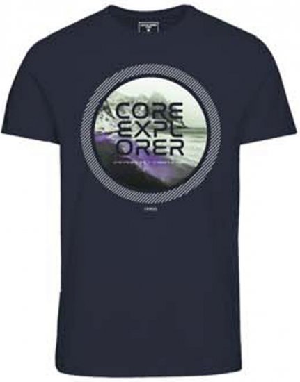 Jack & Jones JCOLOGO PRINT T-Shirt Navy Blazer - Pólók - Nagyméretű pólók - 2XL-14XL