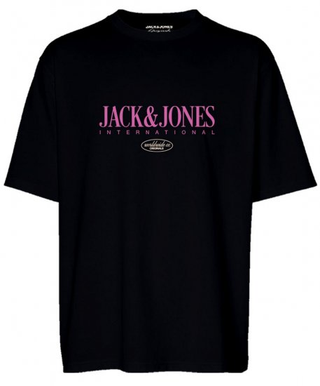 Jack & Jones JORLUCCA T-Shirt Black - Pólók - Nagyméretű pólók - 2XL-14XL