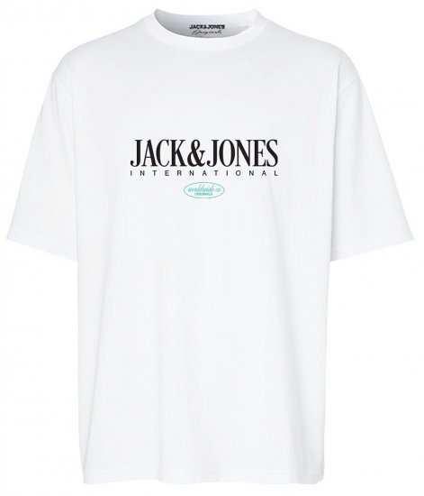 Jack & Jones JORLUCCA T-Shirt Bright White - Pólók - Nagyméretű pólók - 2XL-14XL