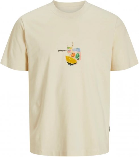 Jack & Jones Varenna Crew Neck T-Shirt Antique White - Pólók - Nagyméretű pólók - 2XL-14XL