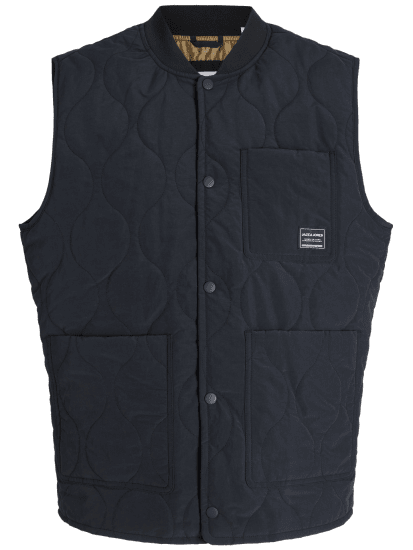 Jack & Jones Hero Liner Quilted Gilet Vest Black - Mellények - Mellények nagy méretekben