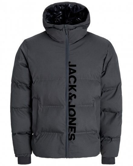 Jack & Jones Kaito Puffer Jacket Asphalt With Print - Kabátok - Nagyméretű Kabátok - 2XL-8XL