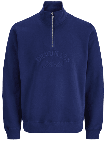 Jack & Jones Bleecker Branding High Neck Sweatshirt Ocean Cavern - Pulóverek & kapucnis pulóverek - Pulóverek & Kapucnis pulóver 2XL-12XL